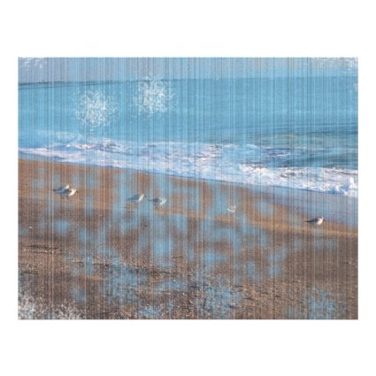 birds on beach grunged stripes shore image personalized flyer