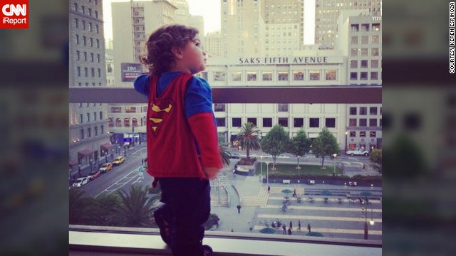 Keren Espinoza shot <a href='http://ift.tt/1nCeIdW'>this photo</a> of her then 19-month-old son, Jaden, standing on the seventh floor of Macy's in San Francisco last year. The Superman shirt and cape is one of her favorite outfits to put on him. "I love to see him run and swing at the park; he looks like his cape really makes him fly."