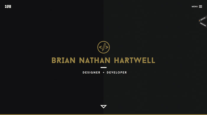 briannathanhartwell.com dark site design