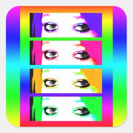 Psychedelic Bright Eyes Stickers