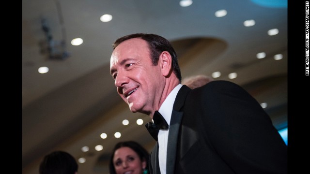 Actor Kevin Spacey mingles with other guests during the event.