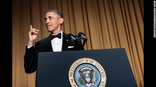 Obama gestures during his speech.
