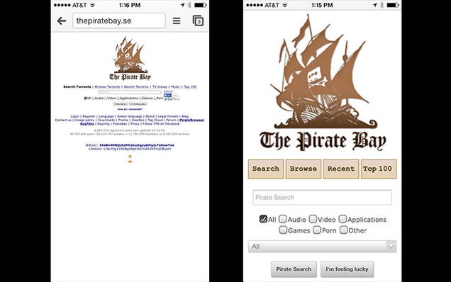 The Pirate Bay Is Now Mobile-Optimized, If That's Something You Want