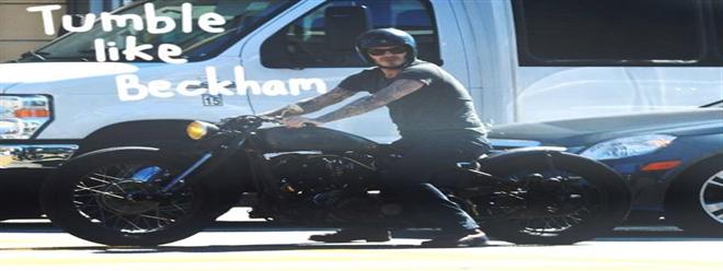 بالصور : ديفيد بيكهام يتعرض لحادث بدراجته النارية 