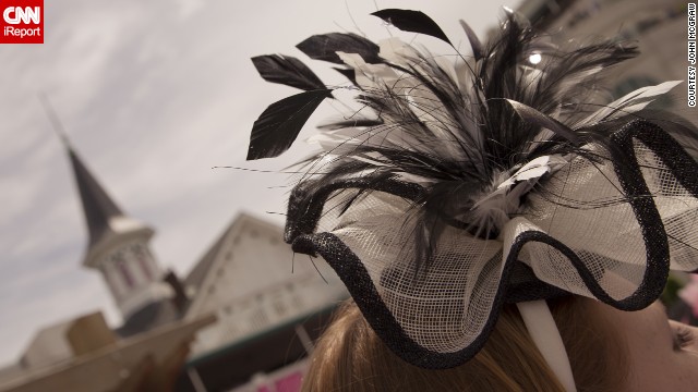 It's not all traditional hats at the Derby; fascinators like this one have been deemed fashionable headpieces.
