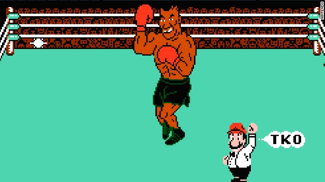 "Punch-Out!!" and "Super Punch-Out!!" were arcade games first. But when they hit Nintendo home systems in 1987, the then-heavyweight champ's name and image were added. Players who beat a list of fictional characters could take on Tyson in a super-challenging bout. After Nintendo's license to use Tyson's image ended -- and he'd lost the title to James "Buster" Douglas -- the final opponent became "Mr. Dream."