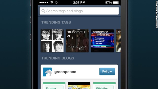 Tumblr: Users collect and share items of interest with fellow users -- from videos to images to blog posts.