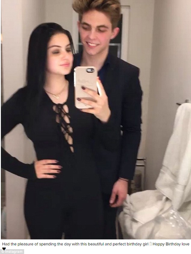In love:The actors both wore black outfits for their big night out