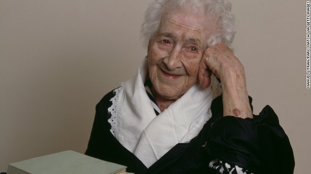 Jeanne Calment was born on February 21, 1875, and lived to the age of 122 in Arles, France (home of the painter Vincent Van Gogh, whom she met as a little girl). At 85, she took up fencing lessons. At 100, she was still riding her bike. She said she ate more than two pounds of chocolate a week and only quit smoking at age 120, not for health reasons, but because she could not see well enough to light her cigarettes. She credited her longevity to port wine, her sense of humor and a diet rich in olive oil. She died in August 1997.