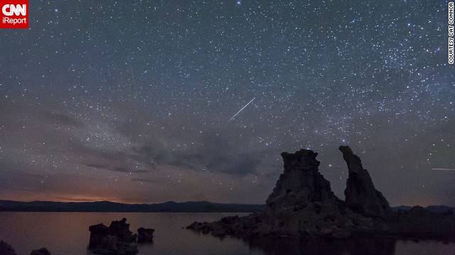 Many are grumbling that the Camelopardalids meteor shower was a dud, but some photographers had a chance to see burning fireballs streaking the night sky. iReporter <a href='http://ift.tt/1nJt8WF'>Cat Connor </a>says there were dozens of photographers camped out on Mono Lake in California, hoping to see the meteor shower. 