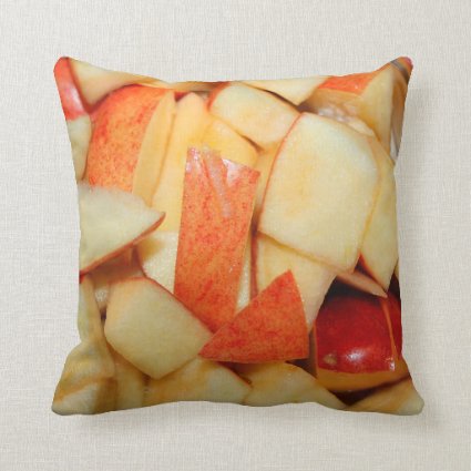 sliced apples image red apple food design throw pillow