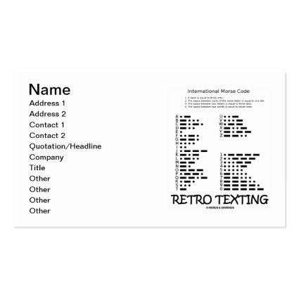 Retro Texting (International Morse Code) Business Cards