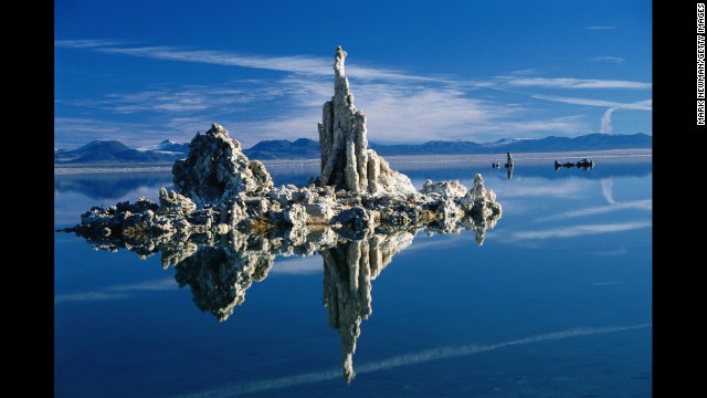 Just a few miles east of Yosemite National Park, visitors will find tufa towers rising out of the waters at Mono Lake, a body of water more than twice as salty as the ocean.