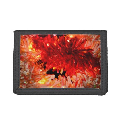 red garland abstract trifold wallets