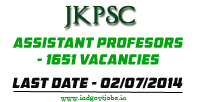 JKPSC Recruitment 2014 Assistant Professors, Veterinary Assistant Surgeon (1714 Vacancies)