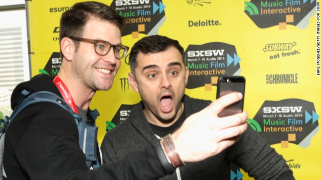 An attendee snaps a selfie with Gary Vaynerchuk, right, as the social media whiz greets guests at "Gary Vaynerchuk Tells You How to Rock SXSW" on March 8. 