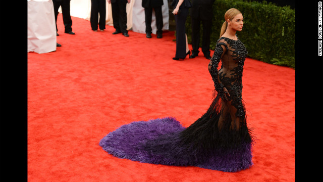 Just months after giving birth, Beyoncé was red carpet ready at the Costume Institute Gala at the Metropolitan Museum of Art in New York on May 7, 2012.