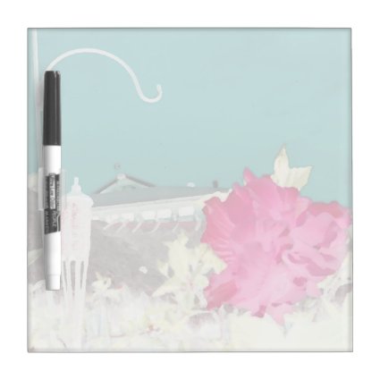 hook hibiscus flower painting invert teal pink Dry-Erase boards