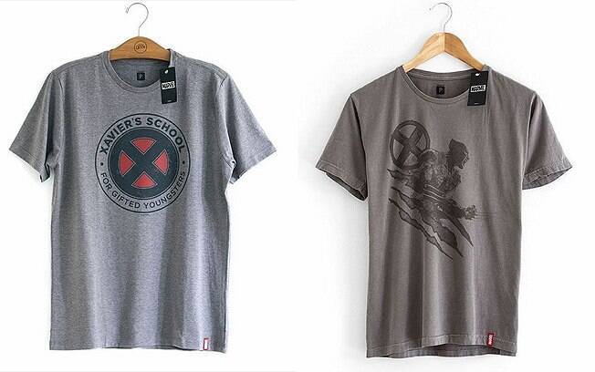 Camisetas do X-Men e do Wolverine, cada uma por R$ 69,90, na Studio Geek