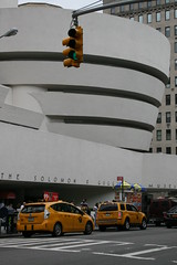 Guggenheim museum and yellow cabs
