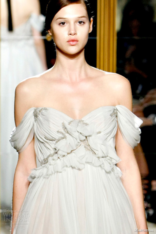 Marchesa off the shoulder gown