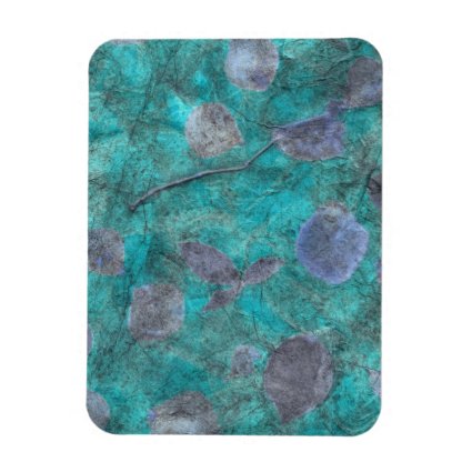 Blue tissue paper collage with rose petals vinyl magnets