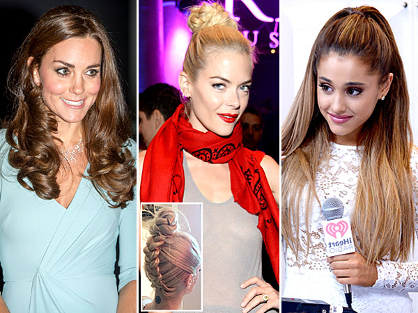Kate Middleton, Jaime King, Ariana Grande hairstyles