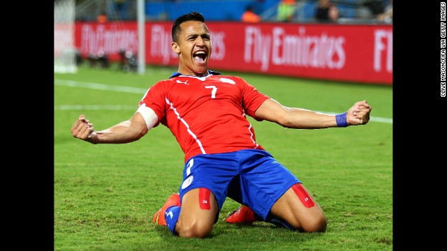 Chile's Alexis Sanchez scored the first goal in the game's 12th minute. He also assisted on Valdivia's goal.