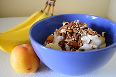 Apricot and Banana with Mimicreme and Pecans (Vegan)