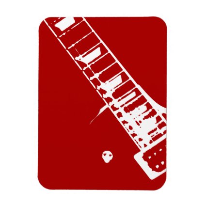 guitar neck stamp red and white musical instrument magnet