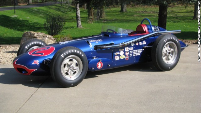 A replica of a roadster built by the legendary A.J. Watson which competed in the 1960 Indianapolis 500. Sponsored by Dowgard, the car offers a detailed example of Watson-built cars during the roadster era of the 1950s and '60s. This car is powered by a 2 liter Alfa Romeo engine a with a 5-speed transmission. An Offenhauser engine would have been the typical Watson power plant of the period. 