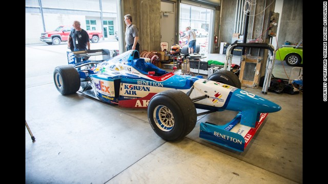 Here's a 1986 Benetton Formula One racer once piloted by international champion Gerhard Berger. 