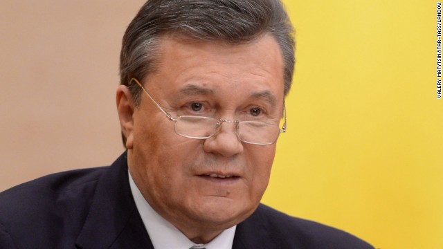 Former Ukrainian President Viktor Yanukovych: Ukraine has been in chaos since February, when Yanukovych was ousted after anti-government protests turned deadly in the capital of Kiev. The demonstrations started in late November, when Yanukovych spurned a deal with the European Union, favoring closer ties with Russia instead. The Ukraine Parliament voted Yanukovych out of power on February 22, and he fled to Russia. But in a recent news conference, the former President insisted he was still the boss and that he wants nothing more than to lead his country to peace, harmony and prosperity.