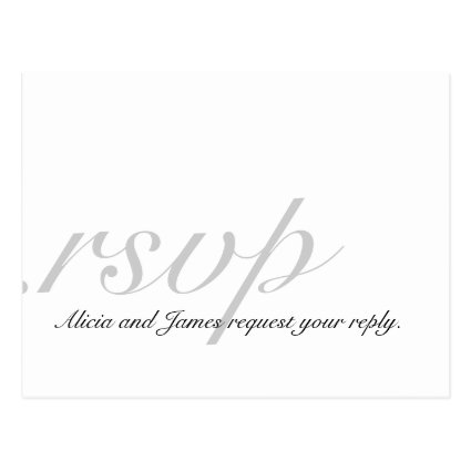 Elegant RSVP Cards for Weddings White Grey Post Card