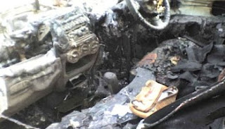 Mayat Terbakar Dalam Kereta Ditemui