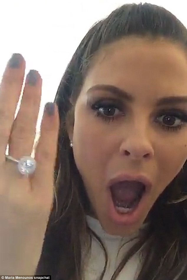 Utter surprise: The E! host couldn't hide her excitement, revealing the news on her Snapchat moments after her beau popped the question
