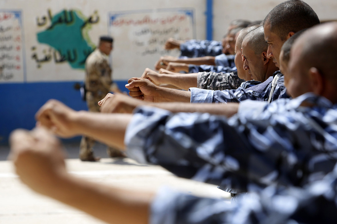 New-recruits are given military-style training in the central Shiite Muslim city of Karbala.