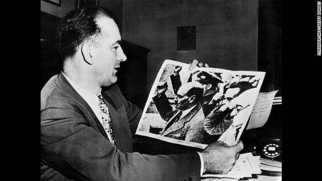 The Rosenbergs' conviction helped fuel the rise of McCarthyism, the anti-communist campaign led by U.S. Sen. Joseph McCarthy of Wisconsin in 1953-54 at the peak of the Cold War. Nearly 400 Americans -- including the ordinary, the famous and some who wore the uniform of the U.S. military -- were interrogated in secret hearings, facing accusations from McCarthy and his staff about their alleged involvement in communist activities. While McCarthy enjoyed public attention and initially advanced his career with the start of the hearings, the tide turned. His harsh treatment of Army officers in the secret hearings precipitated his downfall.