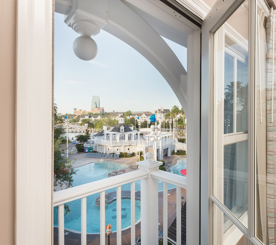 The View of Stormalong Bay pool from Room 4685 at Disney's Beach Club Resort