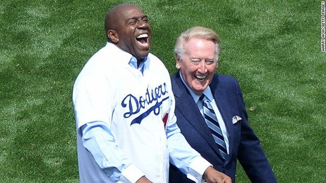 <strong>Honor the local deities.</strong><!-- --> </br>There are popular Angelenos, there are admired Angelenos. Then there are Angelenos who might as well be secular gods, they're so beloved. Basketball and business legend Magic Johnson (left) and immortal Dodgers baseball announcer Vin Scully (he's been with the team since 1950) unite locals like nothing else. 