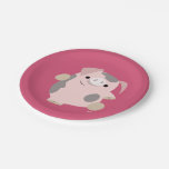 Cute Cartoon Dancing Pig Paper Plates 7 Inch Paper Plate