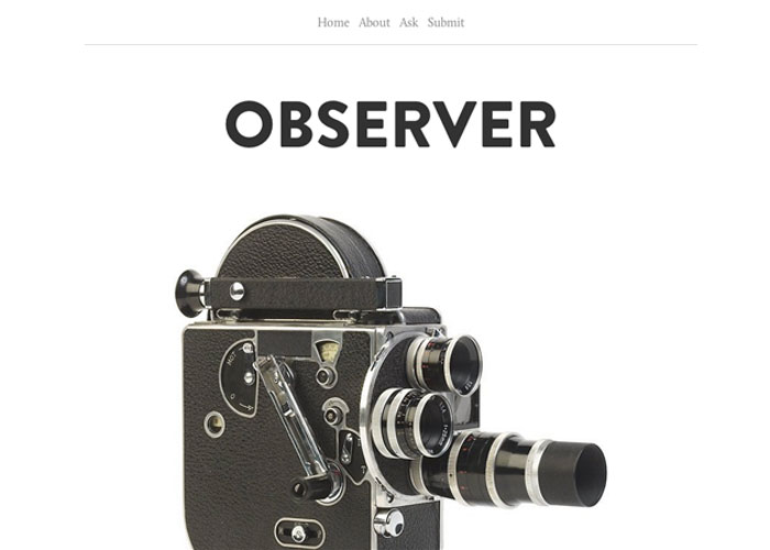 Observer Free Tumblr theme