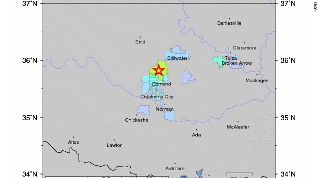 A 4.2-magnitude earthquake struck central Oklahoma early Tuesday, the USGS said.