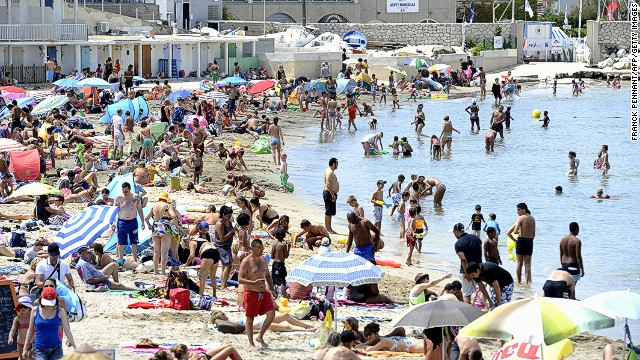 The French city of Marseille is named the world's fifth least friendly by readers of Conde Nast Traveler. It has "cool street art," the survey says, but uncool crime levels. Crowded beaches, such those at Pointe Rouge (pictured), can perhaps lead to some people getting a little testy.