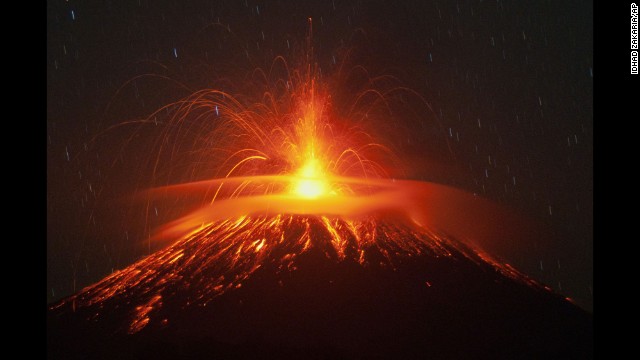 Mount Slamet spews lava and gas during an eruption in Brebes, Indonesia, on Thursday, September 18.