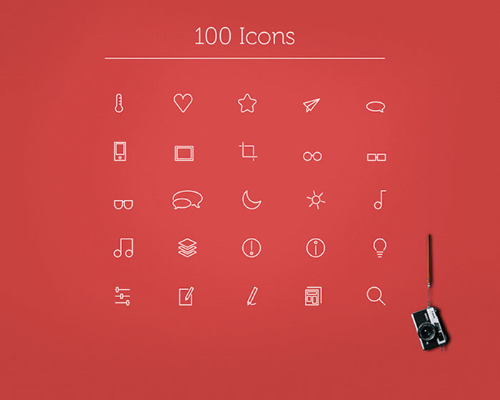 100 vector icons set