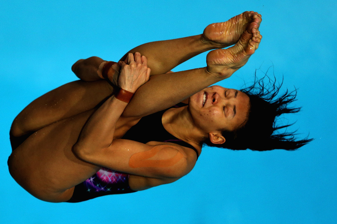 Pandelela Rinong Pamg of Malaysia dives in the Women's 10m Platform final
