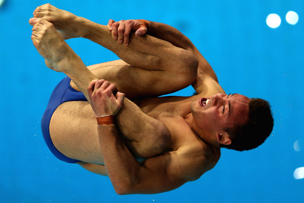 Tom Daley of Great Britain dives in the Men's 10m Platform final