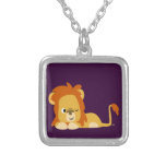 Cute Awake Cartoon Lion Necklace