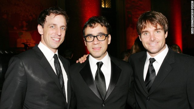 "Saturday Night Live" cast members Meyers, from left, Fred Armisen and Will Forte attend the American Museum of Natural History's Annual Museum Gala, on November 16, 2006, in New York City.